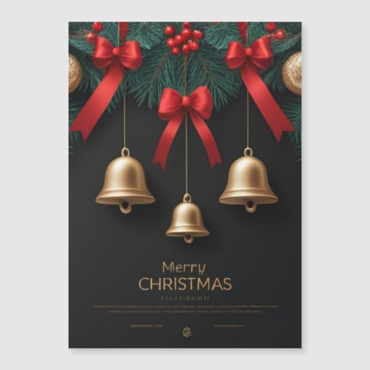 Elegant Christmas Bells Decor – christmas card  Magnetkarte (Vorderseite)