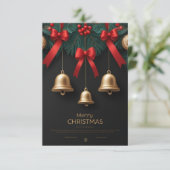 Elegant Christmas Bells Decor – Dankeskarte (Stehend Vorderseite)