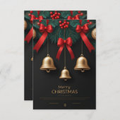 Elegant Christmas Bells Decor – Dankeskarte (Vorne/Hinten)