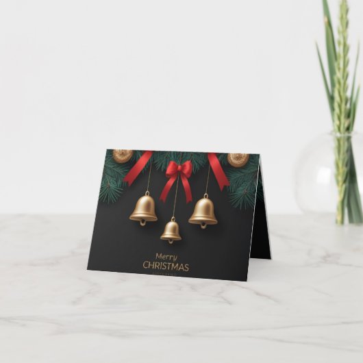 Elegant Christmas Bells Decor – Dankeskarte (Vorderseite)