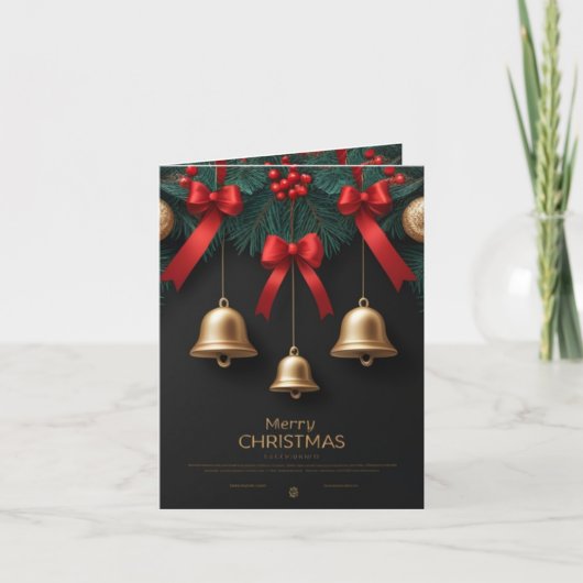 Elegant Christmas Bells Decor – Karte (Vorderseite)