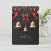 Elegant Christmas Bells Decor – Karte (Stehend Vorderseite)