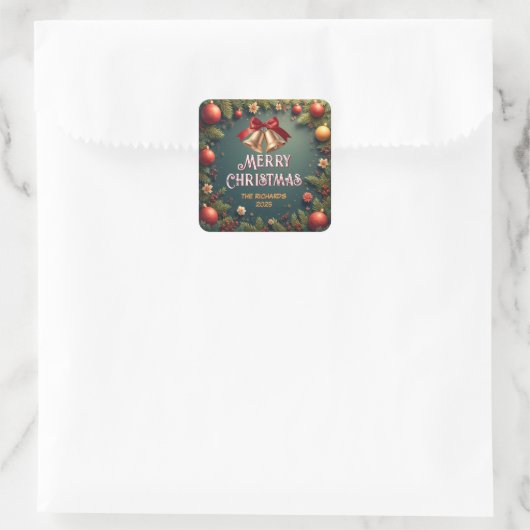 Elegant Christmas Bells Editable Sticker (Tasche)