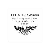 Elegant Christmas Bells Family Return Address Gummistempel (Prägung)