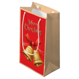 Elegant Christmas Bells Red Holiday Art Kleine Geschenktüte