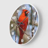 Elegant Christmas bird Große Wanduhr (Winkel)