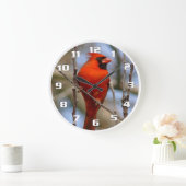 Elegant Christmas bird Große Wanduhr (Zuhause)