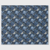 Elegant Christmas Blue and White Floral Gift  Geschenkpapier (Flach)