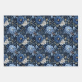 Elegant Christmas Blue and White Floral Gift  Geschenkpapier Set (Vorderseite 2)