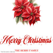 Elegant Christmas Bouquet Script Font Gift Bag Mittlere Geschenktüte