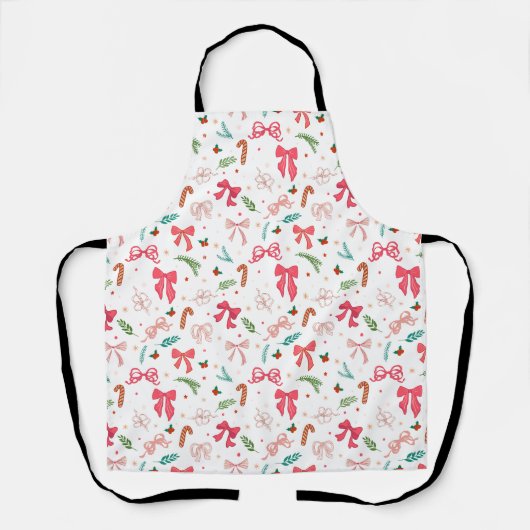 Elegant Christmas bow and candy pattern Schürze (Vorderseite)