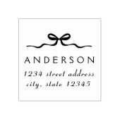 Elegant Christmas Bow Family Name Return Address Gummistempel (Prägung)