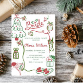 Elegant Christmas Bridal Shower Party Einladung