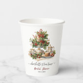 Elegant Christmas Bridal Shower Tea Time Party Pappbecher (Rückseite)