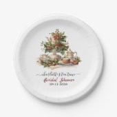 Elegant Christmas Bridal Shower Tea Time Party Pappteller (Vorderseite)