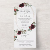 Elegant Christmas Burgundy Winter Wedding All In One Einladung (Innen Boden)