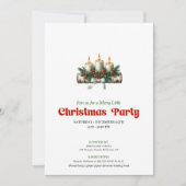 Elegant Christmas Candles Pine Wreath Invitation Einladung (Vorderseite)