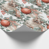 Elegant Christmas Cat Geschenkpapier (Ecke)