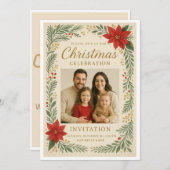Elegant Christmas celebration Invitation Einladung (Vorne/Hinten)