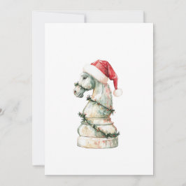 Elegant Christmas Chess Card – Watercolor Knight Feiertagskarte