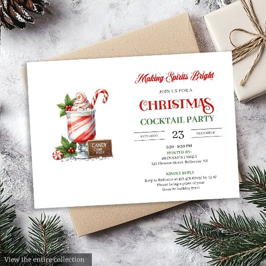 Elegant Christmas Cocktails Party printable invite Einladung