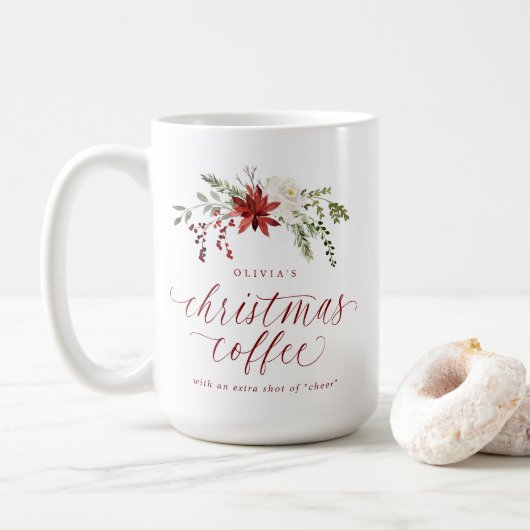 Elegant Christmas Coffee with a Shot Gift for Her Kaffeetasse (Mit Donut)
