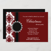 Elegant Christmas Damask Einladung (Vorne/Hinten)