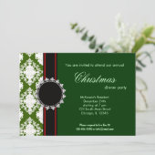 Elegant Christmas Damask Einladung (Stehend Vorderseite)