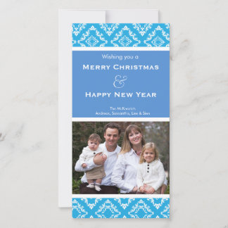 Elegant Christmas Damask Feiertagskarte