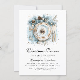 Elegant Christmas Dinner Invitation  Einladung