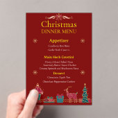 Elegant Christmas Dinner Menu | Classic Red & Gold Acryleinladungen (Insitu (Handheld))