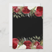 Elegant Christmas Dinner Party Red Flowers Einladung (Rückseite)