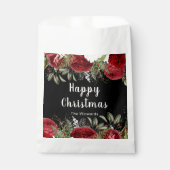 Elegant Christmas Dinner Party Red Flowers Geschenktütchen (Vorderseite)