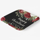Elegant Christmas Dinner Party Red Flowers Pappteller (Gewinkelt)