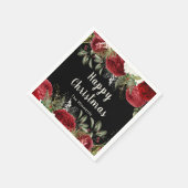 Elegant Christmas Dinner Party Red Flowers Serviette (Ecke)