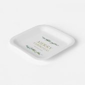 Elegant Christmas Evergreen Personalized  Pappteller (Gewinkelt)
