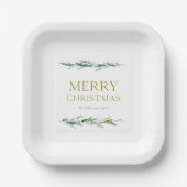 Elegant Christmas Evergreen Personalized Pappteller (Vorderseite)