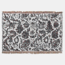 Elegant Christmas floral ornament pattern design Decke