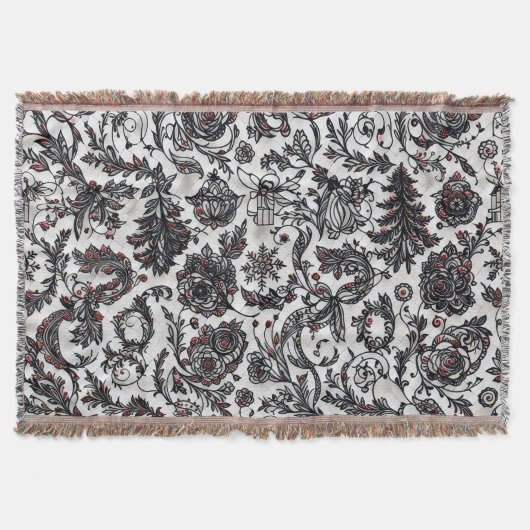 Elegant Christmas floral ornament pattern design Decke (Vorderseite)