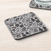 Elegant Christmas floral ornament pattern design Getränkeuntersetzer (Linke Seite)