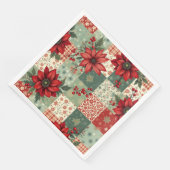 Elegant Christmas Floral Quilt Pattern  Serviette (Ecke)