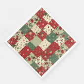 Elegant Christmas Floral Quilt Pattern  Serviette (Ecke)