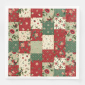 Elegant Christmas Floral Quilt Pattern  Serviette (Vorderseite)