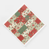 Elegant Christmas Floral Quilt Pattern  Serviette (Ecke)
