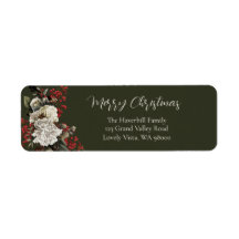 Elegant Christmas Floral Return Address