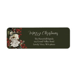 Elegant Christmas Floral Return Address