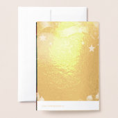 Elegant Christmas Frame Background with Gold Stars Folienkarte (Rückseite mit Umschlag)