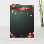 Elegant Christmas Frame Background with Gold Stars Karte (Rückseite)