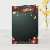 Elegant Christmas Frame Background with Gold Stars Karte (Gelbe Blume)
