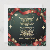 Elegant Christmas Frame Background with Gold Stars Karte (Rückseite)